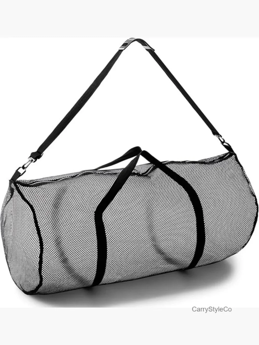 Oversized Mesh Duffle Bag - Breathable Sports & Travel Gear with Zipper &